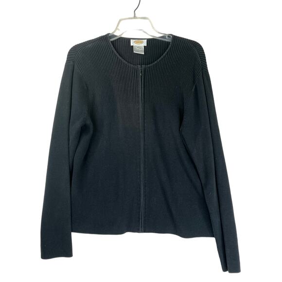 Talbots Sweaters - Talbots full zip long sleeve cardigan sweater in black, size L